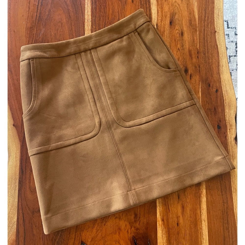 Anne Taylor LOFT Faux Suede Skirt 0P